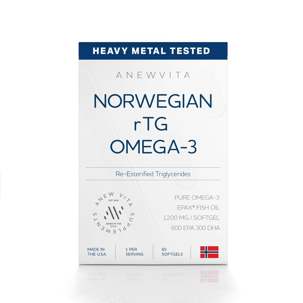 Noorse rTG Omega 3 Visolie voor hersenen en hart Boost, triglyceride Visolie Omega 3 Supplementen, 300 DHA 600 EPA Omega 3 Softgels Essentiële vetzuren voor ogen, huid & gewrichten, 1200 mg, 60 porties