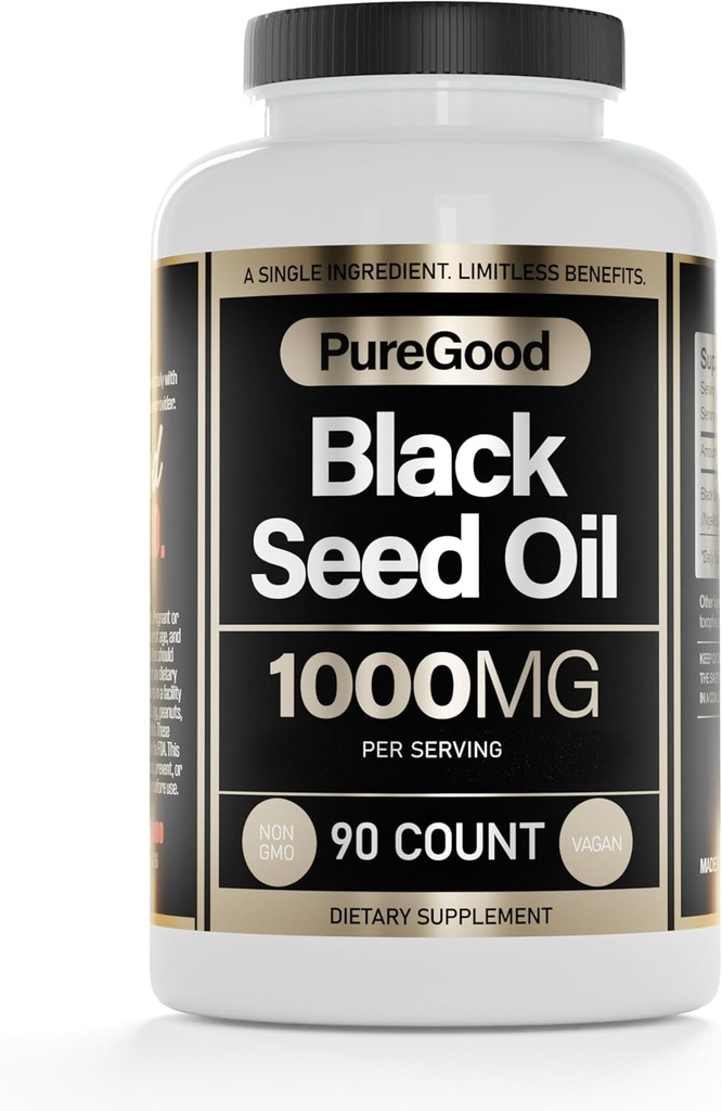 Black Seed Oil Capsules, 500 Mg, Cold Pressed High Potency Digestieve Hulp, 90 Tel 100% Niet GGO Pure Black Cumin Seed Oil Capsules