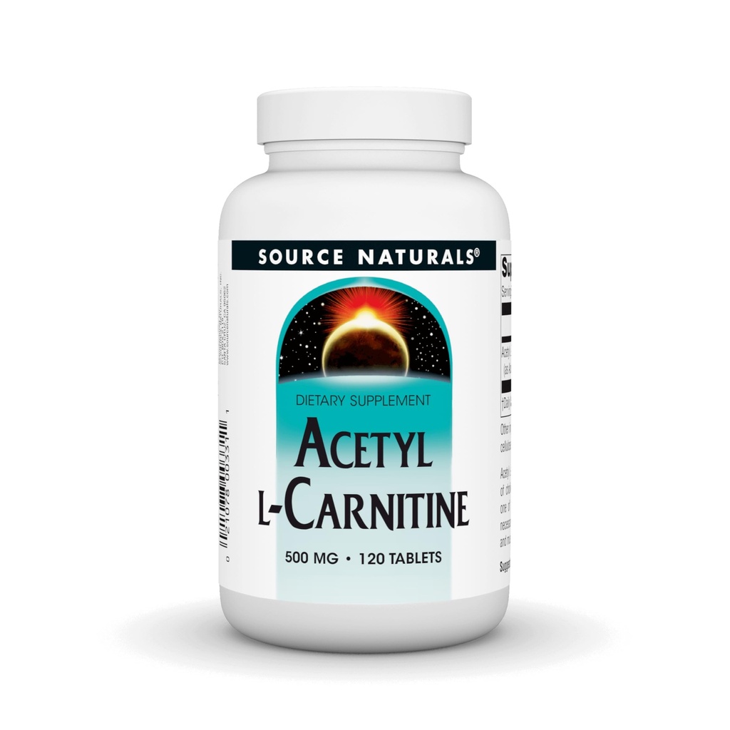 Source Naturals Acétyl L-Carnitine 500 Mg Comprimé, 120 Nombre