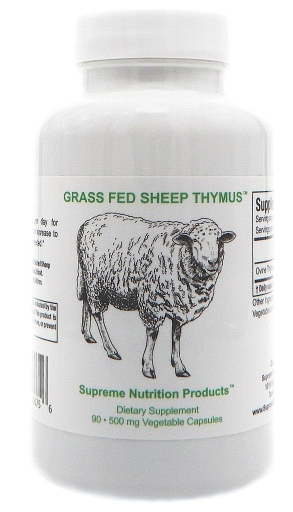 Supreme Nutrition Sheep Thymus - 100% Grass Fed and Finished in New Zealand, 90 Capsules of Pure Ovine Thymus
