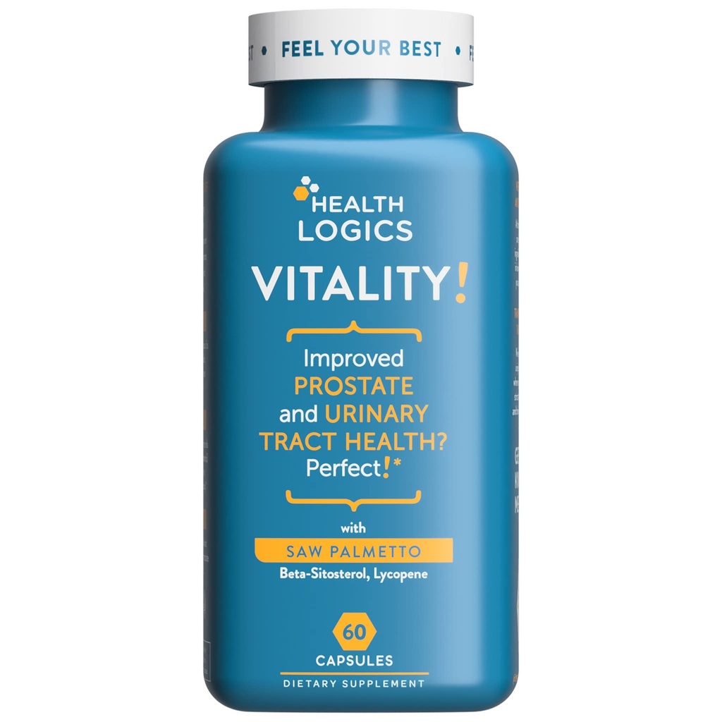 Logiques de santé Vitalité! Prostate Health Formula-avec Saw Palmetto, Phytostérols, Lycopène, Citrouille, Sting Nettle-Supporte la santé de la prostate et de l'urine