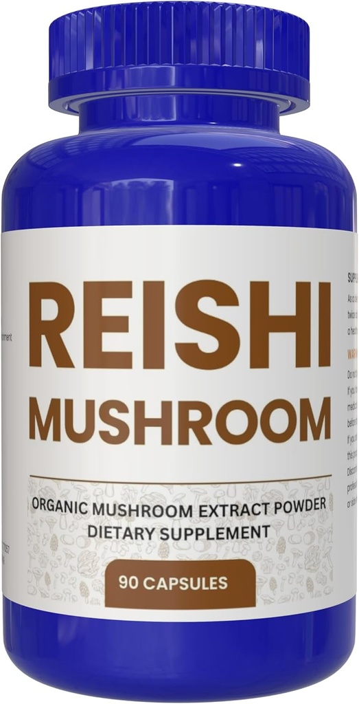 Reishi Mushroom 90 Capsules, Potent Mushroom Supplement voor Immune System Support and Defense by Double Wood, Heart Health, Quality Sleep (100% Organic, Vegan, Non-GMO)