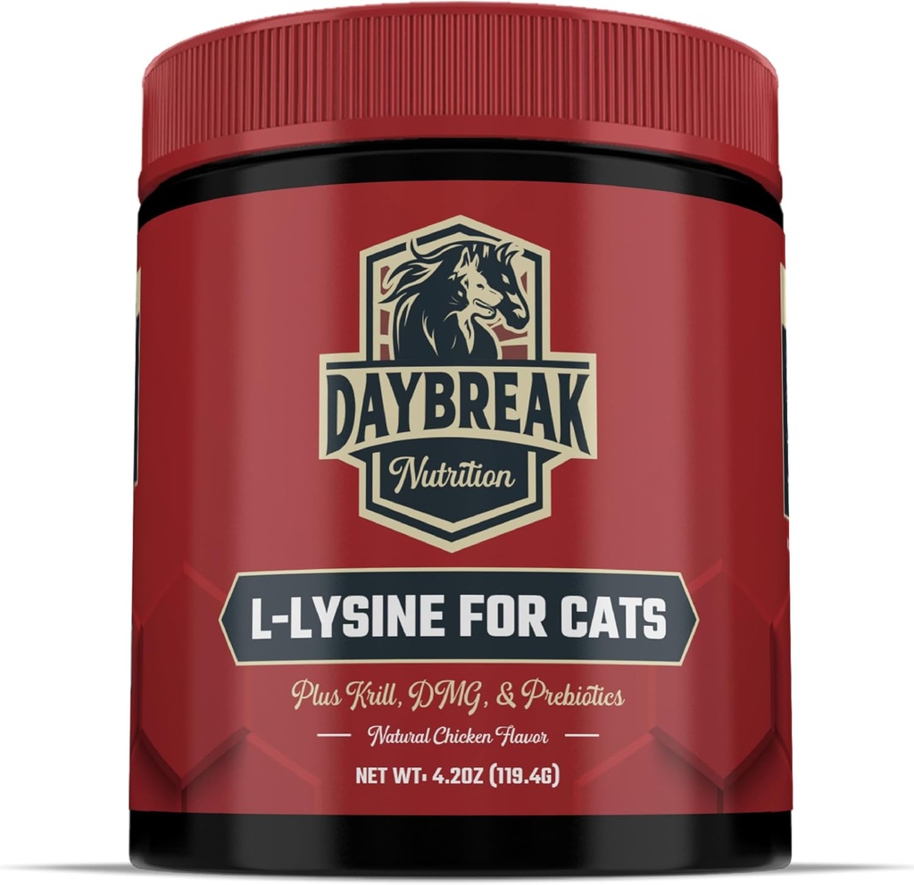 L-Lysine voor Katten en Kittens - 900 mg Lysinepoeder voor Katten voor Immuniteit en Respiratoire Ondersteuning - Cat Supplement met L-Lysine, Prebiotica, Krill, & DMG voor Immune System, Eye Health & Sneezing