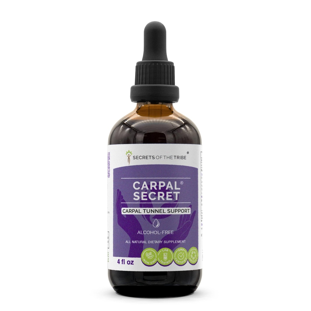 Geheimen van de Stam - Carpal Secret, Carpal Tunnel Support, Herbal Supplement Blend Drops Alcoholvrije Liquid Extract (4 fl oz)
