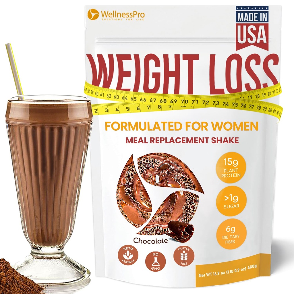 Remplacement de repas pour les femmes avec goût de chocolat, Keto Friendly, Poudre de protéines kasher, Pré & probiotiques pour une digestion facile, Pas de sucralose inclus, 16,9 Oz