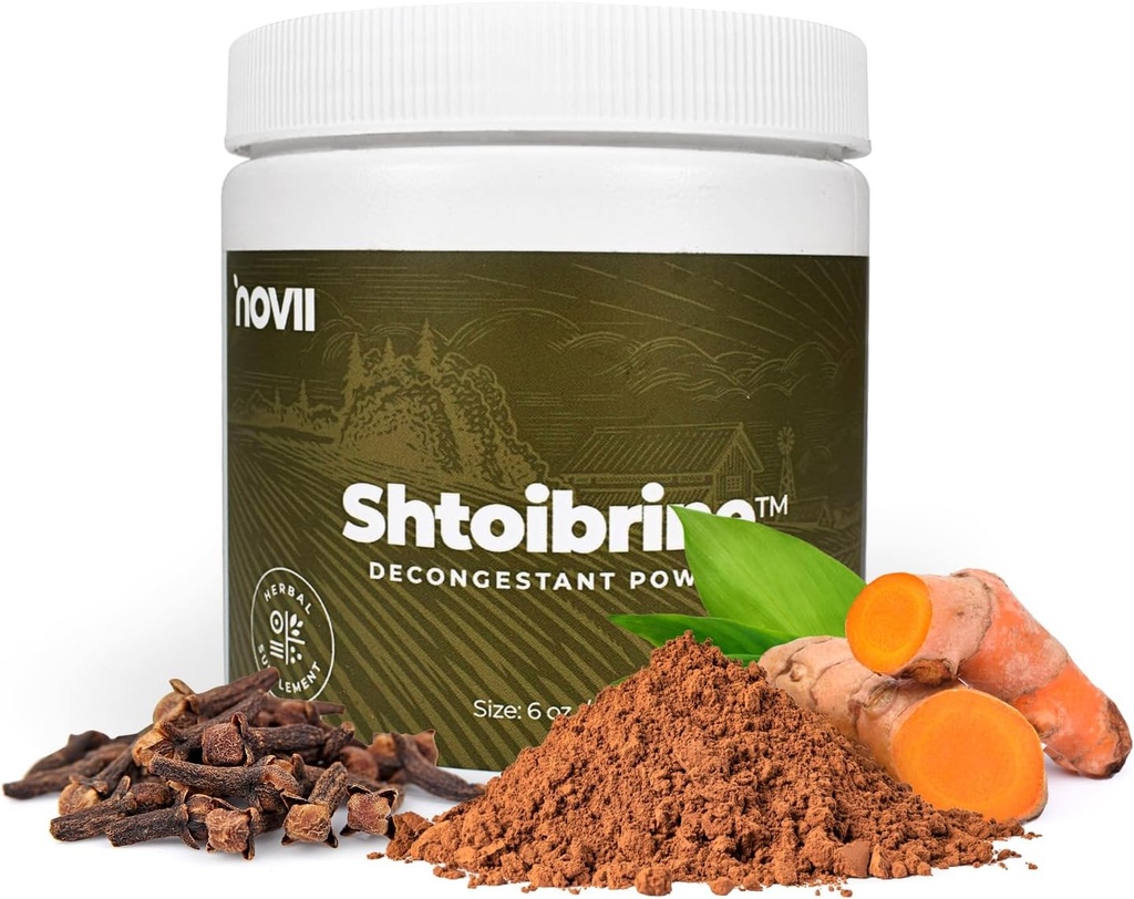 Novii Shtoibrine Poudre pour Sinus Relief- 100% naturel Sinus Degnestant- Oral remède naturel pour la congestion et le soulagement mucus- Certifié Chest Degnestant - 6oz