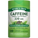 De waarheid van de natuur Cafeïne pillen .. 220 mg .. 120 Graaf ..met groene thee extract . . . Veganistisch, niet-GMO en glutenvrij supplement