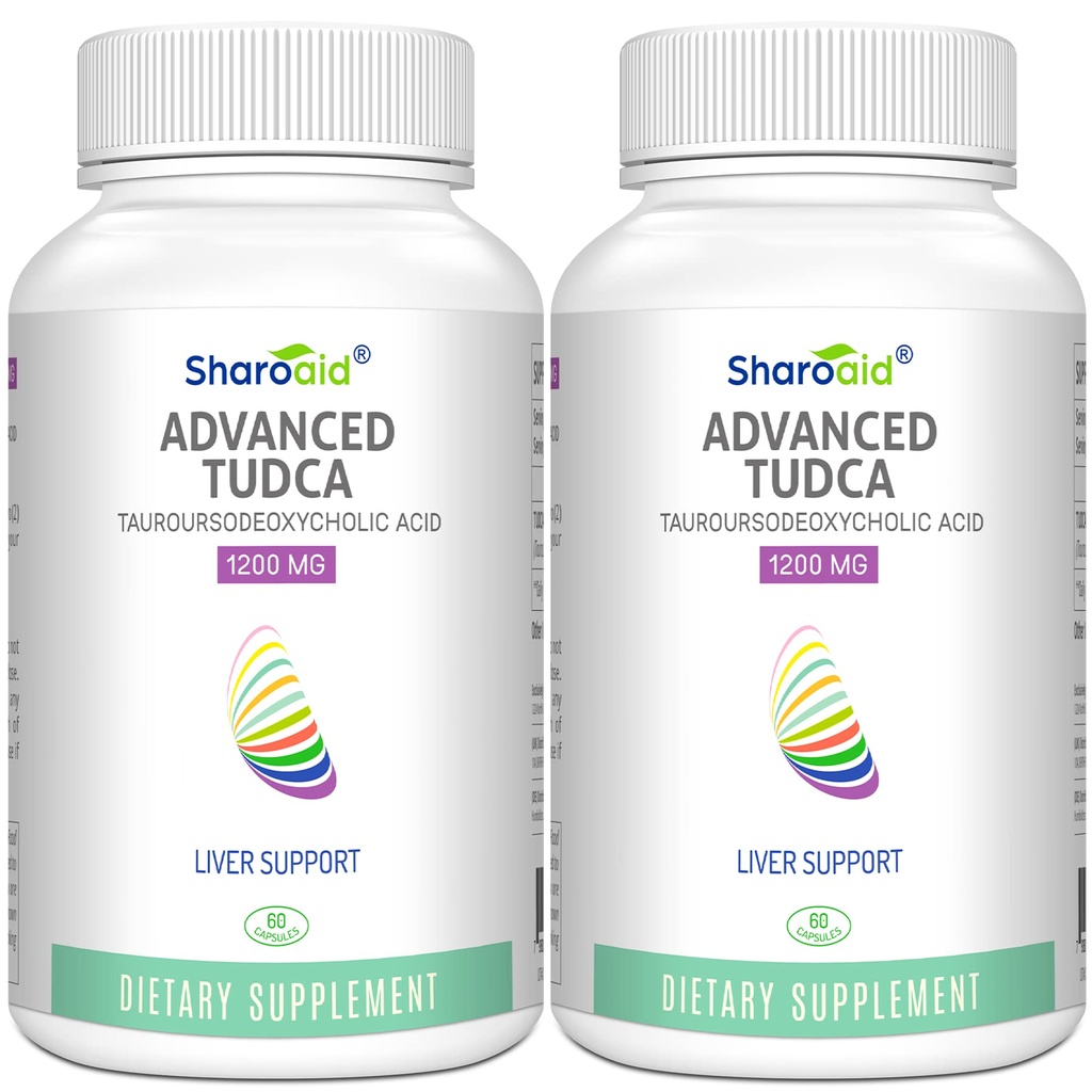 TUDCA Suppléments de soutien du foie 1200 mg-sels de bile testés par tiers pour le nettoyage du foie-formule végane à haute résistance pour le foie,Gallbladder,Kidney Health,2 gélules de bouteille-120