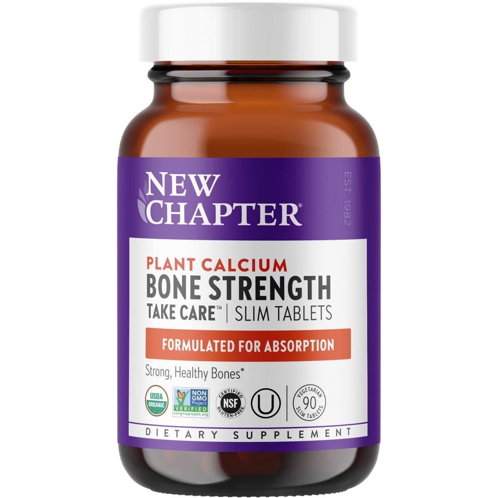 Nouveau chapitre Supplément de calcium - Denrées alimentaires entières Calcium avec vitamine K2 + D3 + Magnésium, végétarien, sans gluten 90 Compte (1 mois d'approvisionnement)