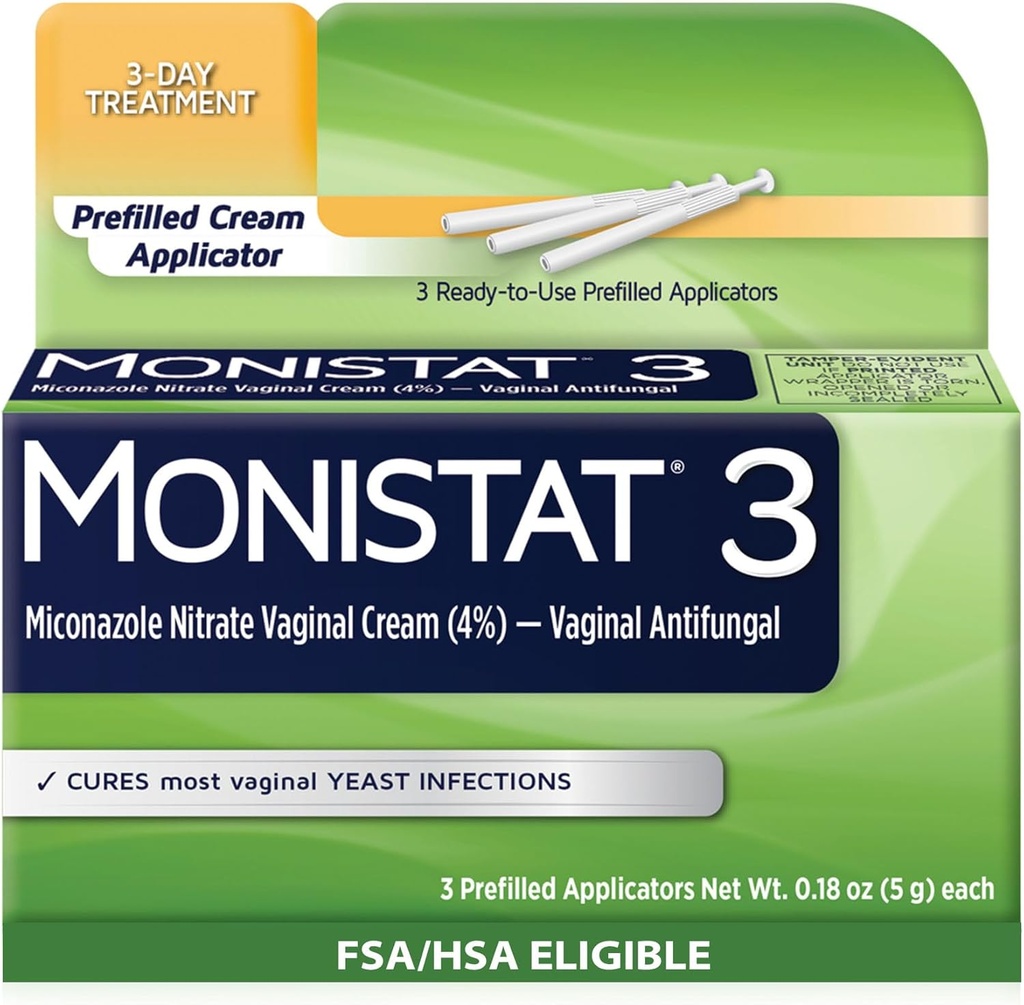 Monostat 3 dagen Gistinfectie behandeling voor vrouwen, 3 Miconazol voorgevulde crème applicatoren, 1 verpakking