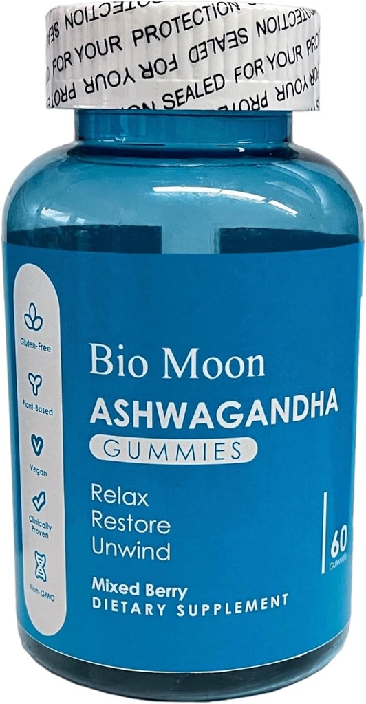 Ashwagandha Gummies & Vitamine D3 Gummies Organic Ashwagandha Supplement for Improve Sleep, Stress Relief & Mood Calm for Men & Women 60 Count (Non-GMO, Gelatine Free & Gluten Free)