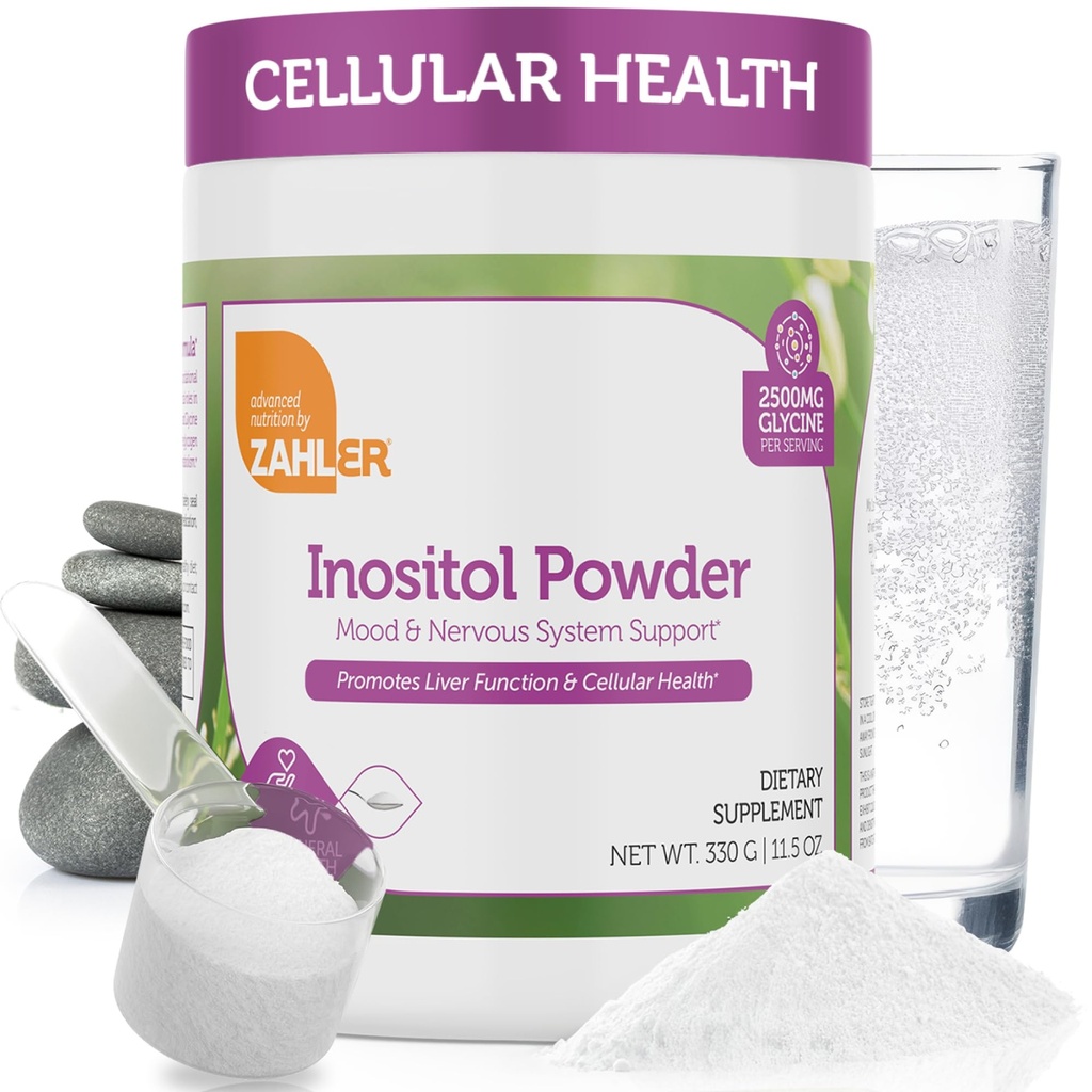 Zahler Inositol & Glycine Supplement Powder - Mood & Zenuwstelsel ondersteunende supplementen voor vrouwen - Hormone evenwicht en gezonde ovariële functie - Kosjer, Glutenvrij, Zuivelvrij, Sojavrij 11.5 Oz