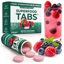 Superfood Tabs Superfoods Company Detox Cleanse Drink - Supplément pour les femmes et les hommes- Soutenir Poids santé- Améliorer la santé digestive et le soulagement du bluff - Mélange de saveur de baie [30 comprimés]