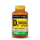 MASON NATUURLIJKE Vitamine D3 125 mcg (5000 IE), ondersteunt bot, spier- en immuungezondheid, van visleverolie, 50 Softgels, verpakking van 3
