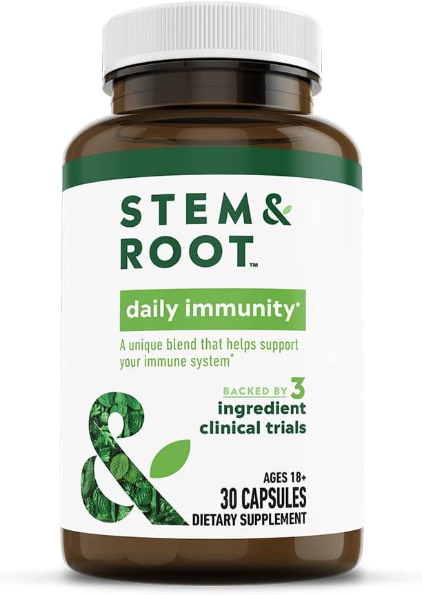 Stam & wortel dagelijkse immuniteit kruidensupplement met zink, & BeniCaros - Ondersteunt een gezond immuunsysteem - Aangedreven door planten, 30 Pack