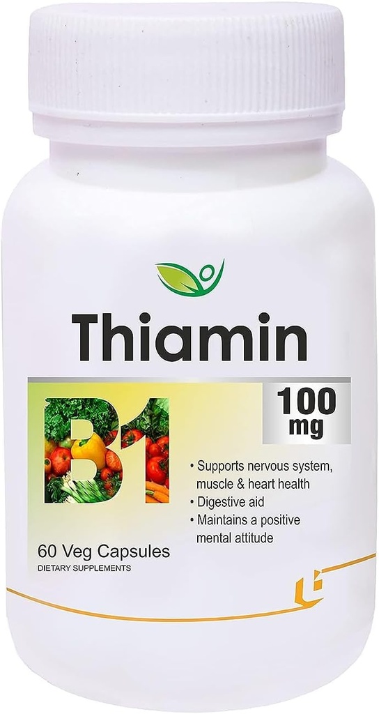 Generieke Pub Thiamine (Vitamine B1) - 60 Veg Capsules
