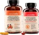 NatureWise Curcumin Kurkuma 2250mg & Vitamine B Complex for Women and Men - 150 Softgels Cellular Energy Mental Clarity Support