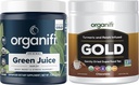 Poudre de jus vert orgaifi (30 portions) et chocolat d'or (20 portions) - Contrôle du poids, nettoyage de la détox, sommeil reposant, soulagement du stress et soutien immunitaire - sans gluten, végétalien, aliments entiers