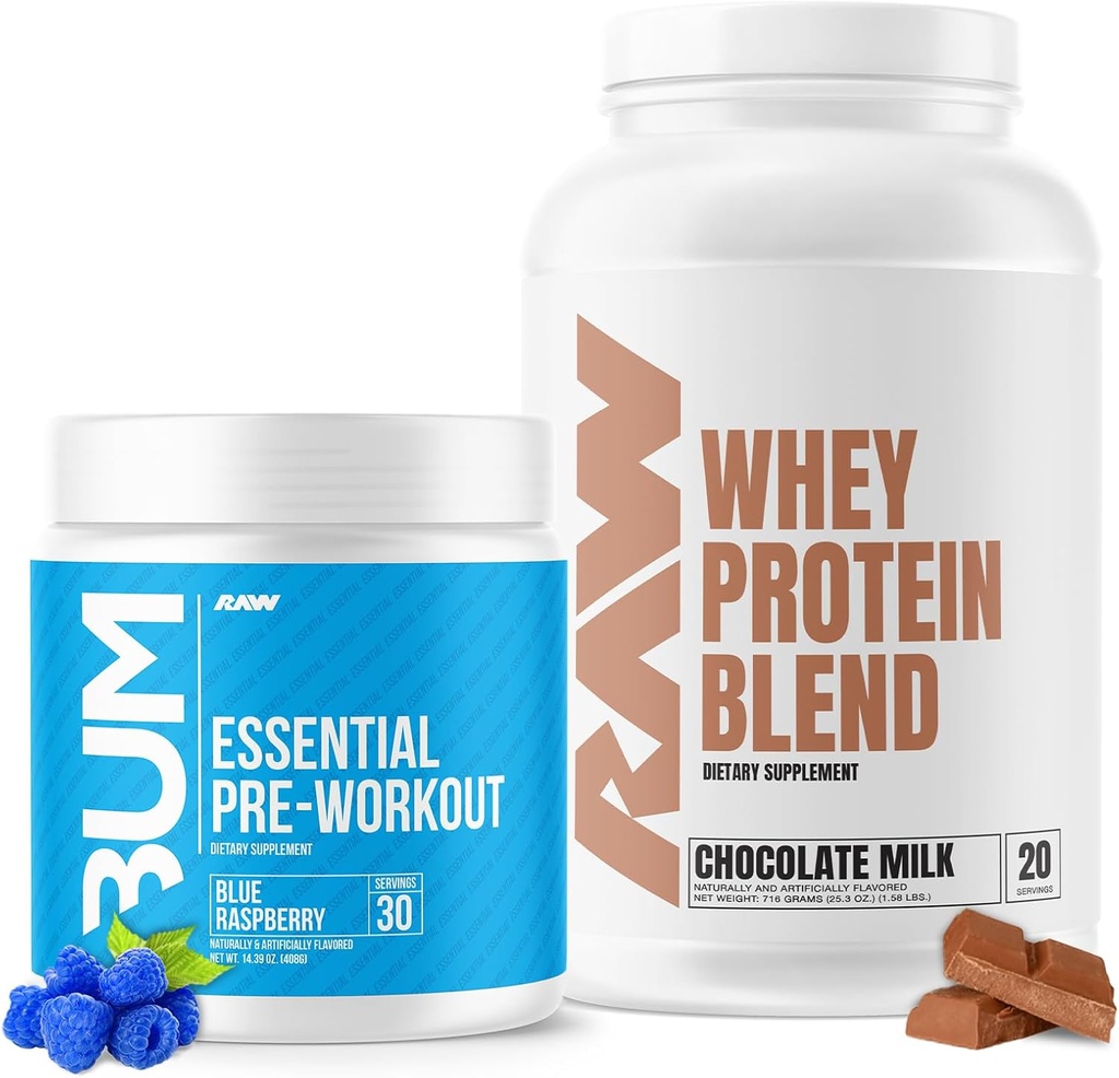 RAW Whey Protein Powder & Essential Pre-Workout Bundle