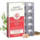 Happy Cultures Goodbye Gas, Kauwbare Gas Relief Capsules voor de spijsvertering gezondheid, opgeblazen en Indigestie met Simethicone 50mg - 30 Kauwtabletten