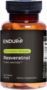 Endur Resveratrol, gezonde veroudering en cardiovasculaire ondersteuning Supplement, Instant Release Antioxidant Grape Skin Extract, Glutenvrij, 100mg (150 tabletten)