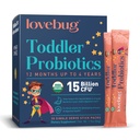 Lovebug Kids Probiotic Powder with Prebiotic Fiber - Peuter Immunity Support & Constipatie Relief - USDA Organic Probiotics for Childrens Gut & Digestief Health (Ages 1-4) - 30 Pack (ongearomatiseerd)
