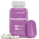 Pterostilbene Supplement 150mg, Elevate Cellular Energy, 180 Vegan Capsules, 3 maanden levering, Pure Biologische Pterostilbene Extract, Gemaakt in de VS, Niet GGO, Clean Label, Gemakkelijk Slik Antioxidant Ondersteuning