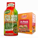 Vitamine Energie Immune+ Extra sterkte Energie Shot Fruit Punch 24 Pack, 260mg Natural Cafeïne, B-Vitamins, Citicoline, Green Tea, Immunity & Focus Support, Zero Sugar, Gluten-Free 1,93 fl oz