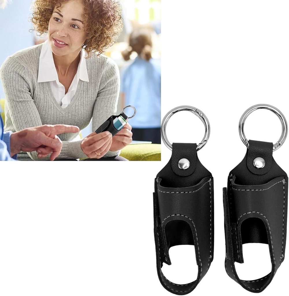 Porte-cas de l'inhalateur, 2PCS Support de l'inhalateur d'asthme Stockage portable Protection PU en cuir Boîtier de l'inhalateur d'asthme Léger et protecteur Shell pour usage quotidien, voyage et école (noir)