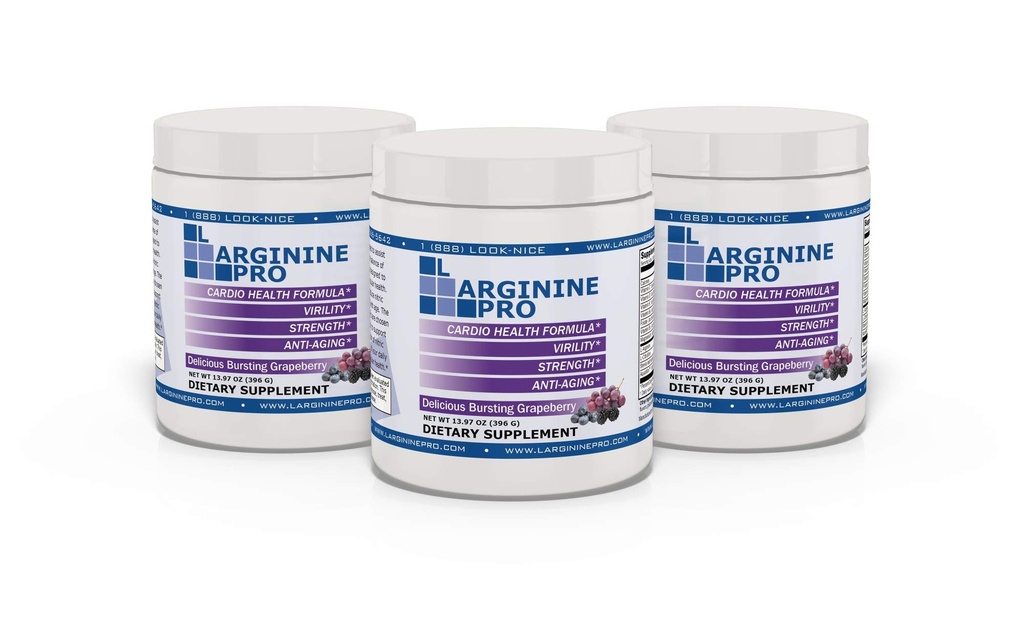 L-ARGININE PRO.500mg L-Arginine Plus L-Citrulline 1100mg Supplément de poudre de raisin pour une production accrue d'oxyde nitrique