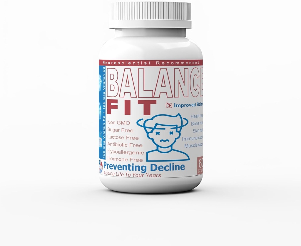 BalanceFit 100mcg Vitamine K2 + Vitamine D3 Capsules Ondersteunt Evenwicht en Equilibrium 60 Capsules