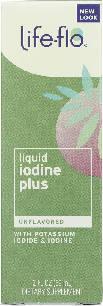 Life Flo Unflavored Liquid Jodium Plus met jodine en kaliumjodide, biologisch, 2 Ounce (pack van 1)