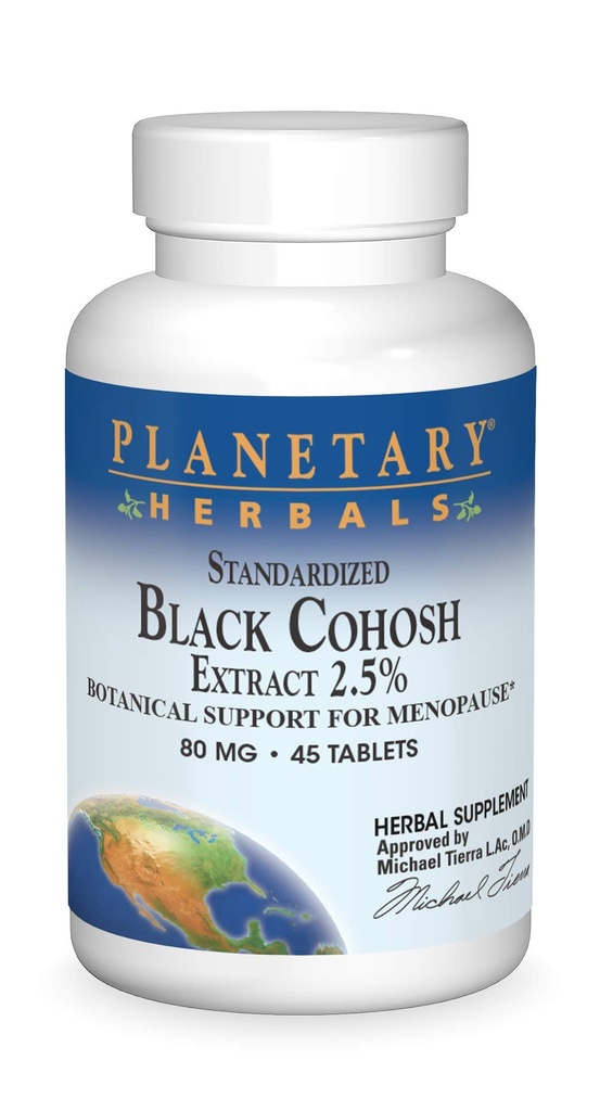 Planetary Herbals Standardized Black Cohosh Extract 2.5 Tablets, 45 Count