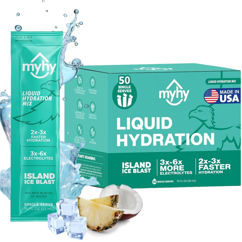 MyHy Liquid Hydration Packets, Electrolyte Drink Mix voor volwassenen & Kids Hydration Support, Dehydration Relief for Travel, Yearth, Fitness, Bachelor & Bachelorette Party