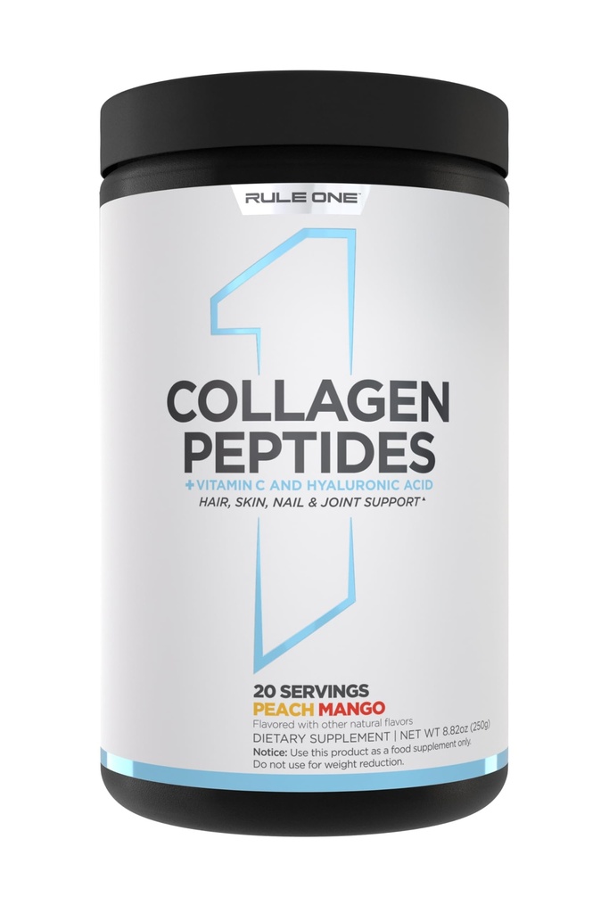 Artikel 1 Collageen Peptides Powder - Gehydrolyseerde boviene collageen, hyaluronzuur en vitamine C. Ondersteunt haar, huid, & nagels (20 porties, perzik mango)