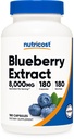 Nutricost Blueberry Extract 8000mg Equivalent (van 160mg van 50:1 Extract), 180 Capsules - Vegetarisch, Glutenvrij en Non-GMO