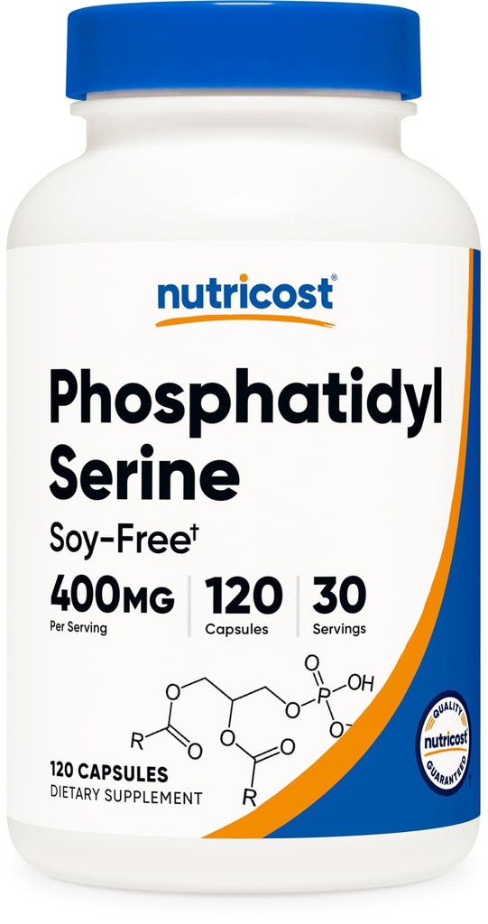 Nutricost Phosphatidylsérine 400mg, 120 Capsules - Sans soja, 30 portions, Végétarien, Non-OGM, Sans gluten