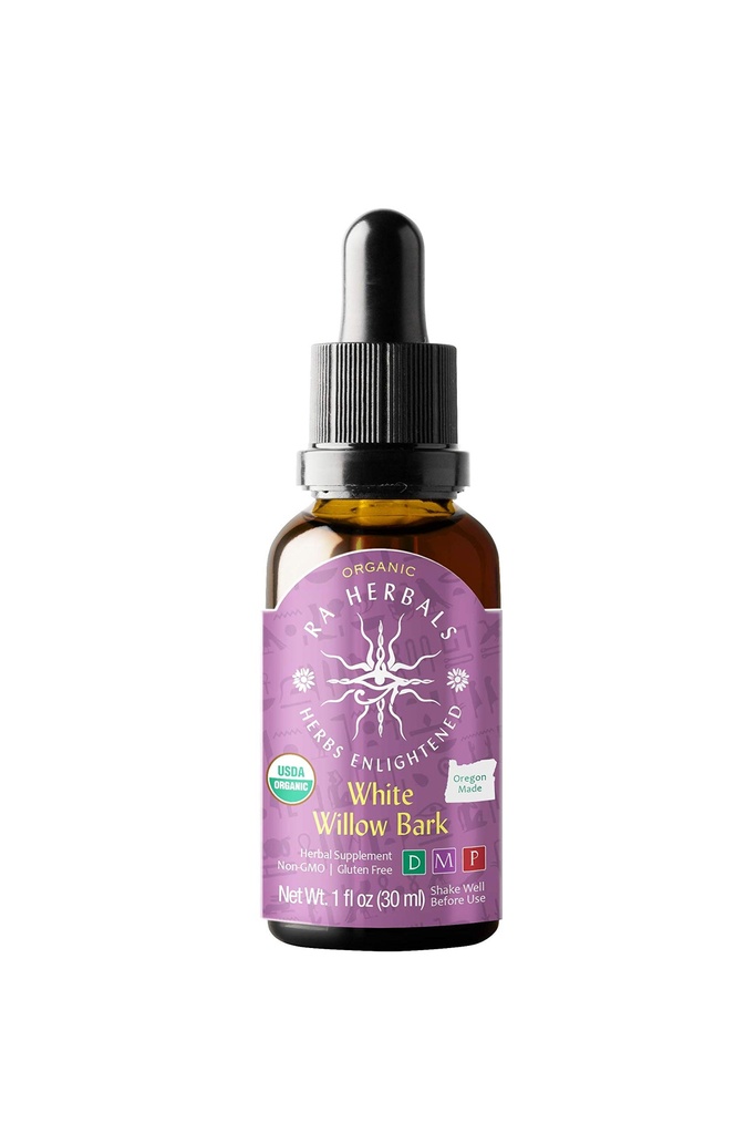 Ra Herbals Organic White Willow Bark Liquid Extract - Inflammation Support - 1 fl oz