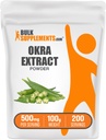 BulkSupplements.com Okra Extract Powder - Okra Supplement, bron van vezels, kruidensupplement - Vegan & Glutenvrij, 500mg per portie, 100g (3,5 oz) (pakket van 1)