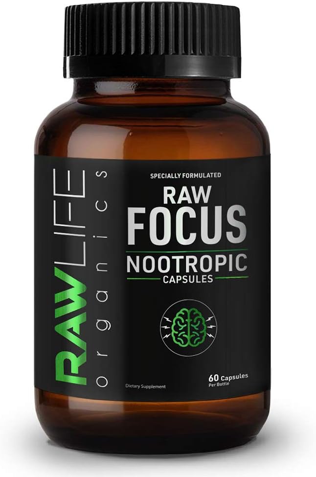Raw Focus Nootropics Brain Boost - 30 porties - Verbeter concentratie - Boost Creativiteit Geheugen & cognitie - Alle natuurlijke vorming