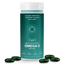 Iwi Omega-3, 30 Softgels (30 porties), Vegan Plant Based Algen Omega 3 met EPA + DHA, Whole-Body Support Dieetsupplement, Krill & Fish Oil Alternative, No Fishy Aftersmaak