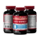 Collagène vitamine E - COMPLEXE ANTI-WRINKLE - Minéraux de la peau, formule naturelle anti-âge, capsules anti rides pour le visage, sérum anti rides, acide alpha lipoïque, pilules anti rides pour les femmes, 1B 60 Caps
