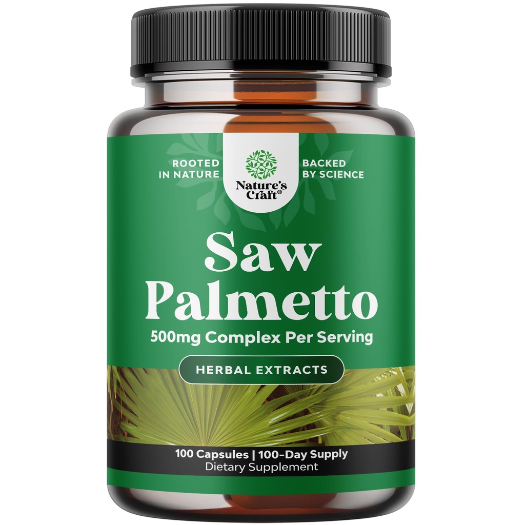 Extra sterkte Zag Palmetto Extract - Geavanceerd kruidencomplex voor haar gezondheid en urinesteun met plantaardige sterolen & Flavonoïden - Krachtig kruidensupplement met 500 mg per portie - 100 capsules