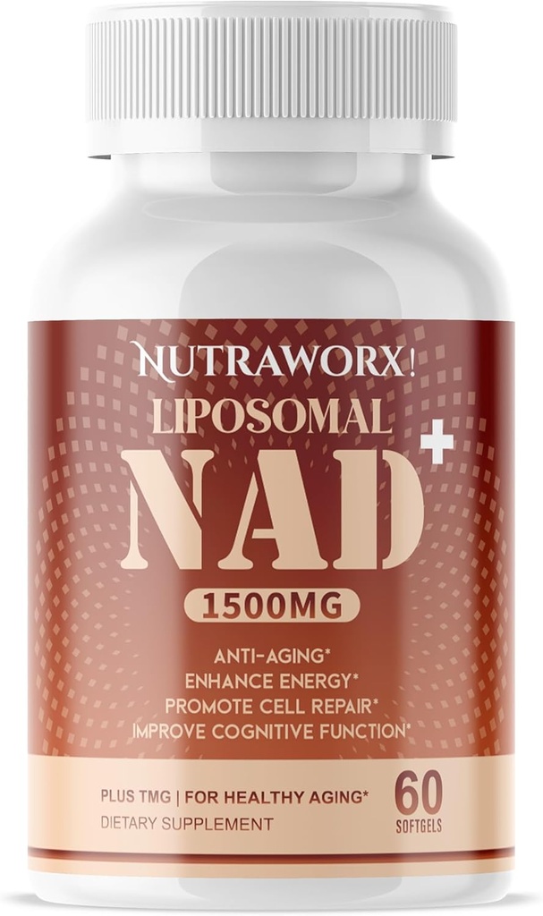 Nutraworx Liposomale NAD+ - Supplement met TMG voor dagelijkse wellness - 60 Softgels