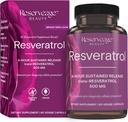 Réserve Beauté, Resvératrol 500 MG, Supplément antioxydant trans-resvératrol pour la santé cardiaque et cellulaire, soutient le vieillissement en santé et le système immunitaire, Paléo, Keto (120 capsules, 120 portions)
