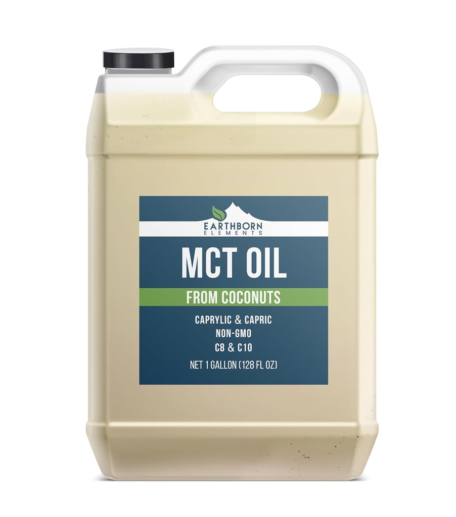 Earthborn Elements MCT Oil 1 Gallon, Pure & Undluted, Coconut Oil, Caprylic triglyceride