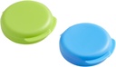 EZY DOSE dagelijkse ronde, compact, klein, discrete, draagbare On-The-Go Pocket Pharmacy, pil Box, Organisator en vitamine containers, Snap Shut Lids, Reizen vriendelijk, Blauw en Groen, 2 Pack, BPA Gratis