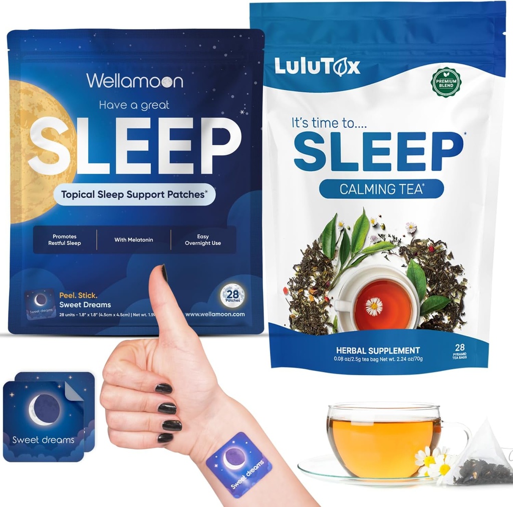 Wellamoon Slaap Patches & Lulutox Slaap Tea Bundle (28 Patches & 28 Servers)