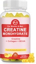 Creatine Monohydrate Gummy for Women & Men, Creatine Supplements, Sugar Free, Chewable, for Muscle Support