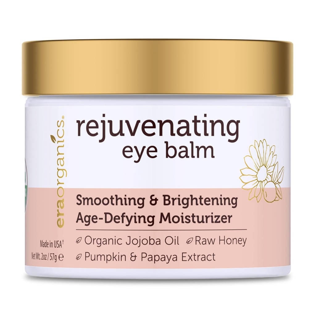 Crème bio d'hydratant pour les yeux de l'USDA - Baume anti-âge rajeunissant et nourrissant - Ingrédients naturels pour la peau sensible à l'huile de jojoba, huile d'argan pour la suffisance, lignes fines Plus Plus